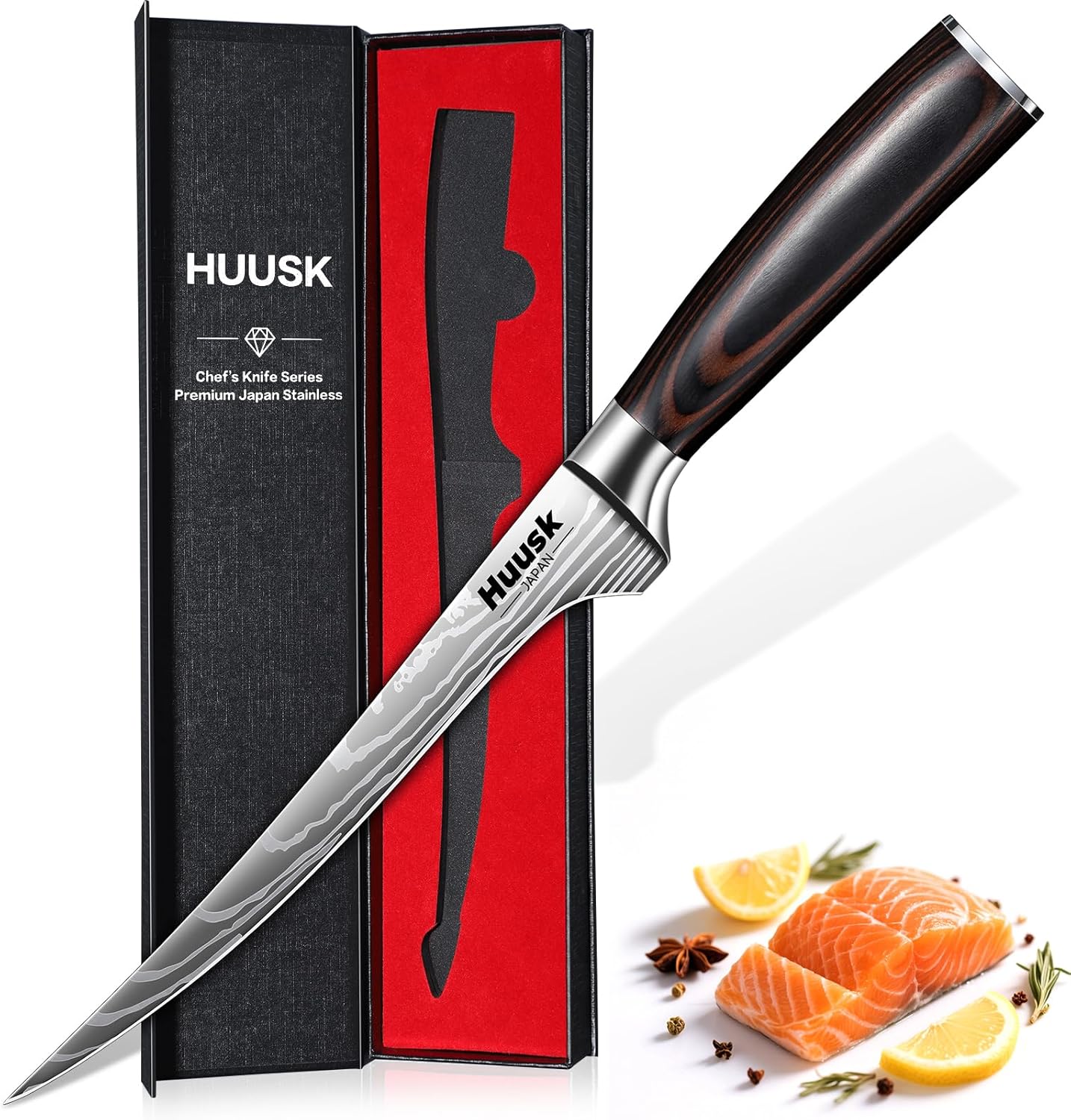 Huusk Filet Knife for Fish - 7 Inch Flexible Boning Knife