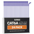 Cat6a Ethernet Patch Cables 1.5ft (24-Pack) - Ultra Slim, Space Saving
