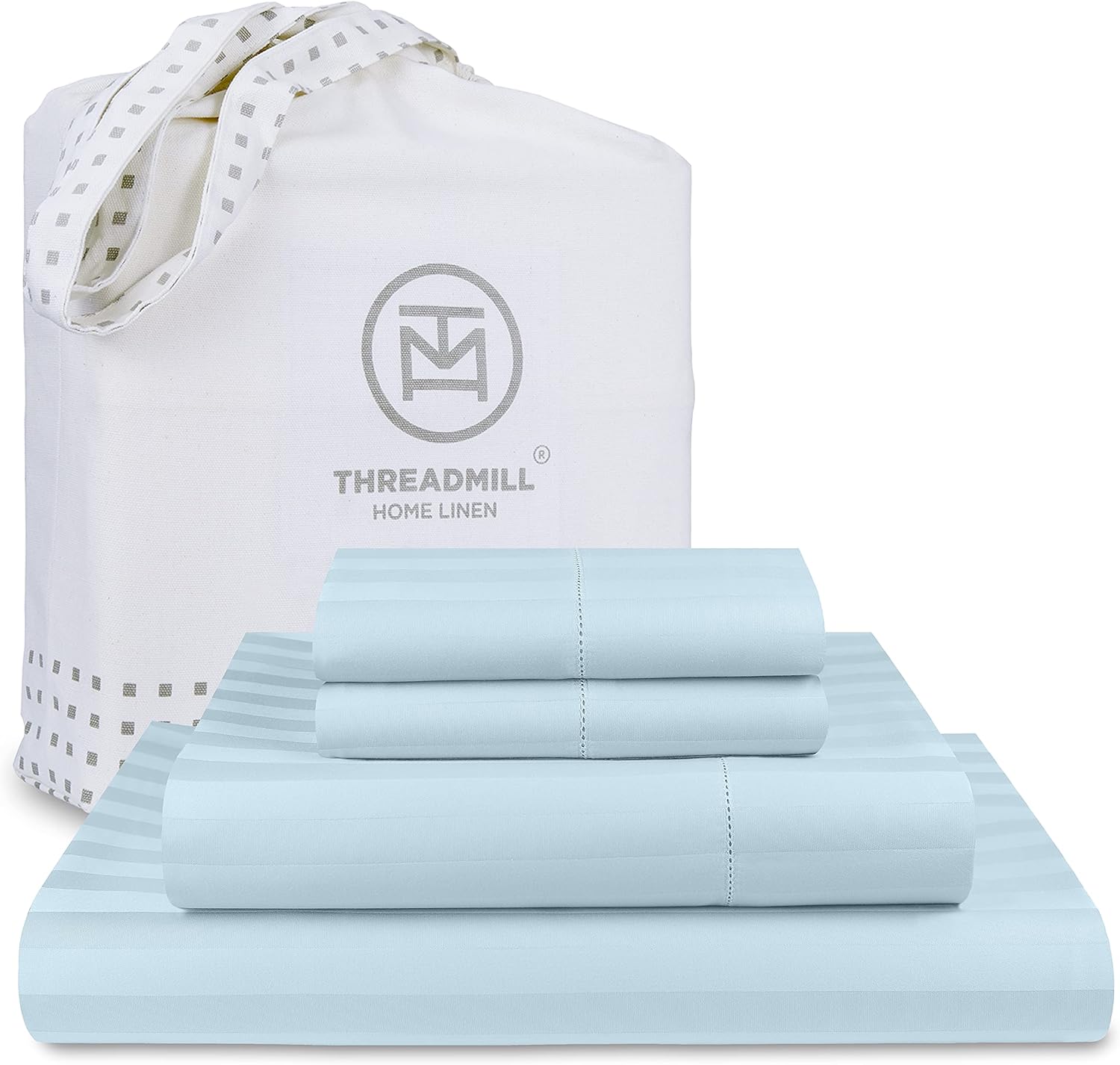 Threadmill 500 Thread Count Full Size Damask Stripe Sheet Set