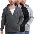 Taiyin 3 Pack Men's Lightweight Fleece Pullover Hoodie - Versatile