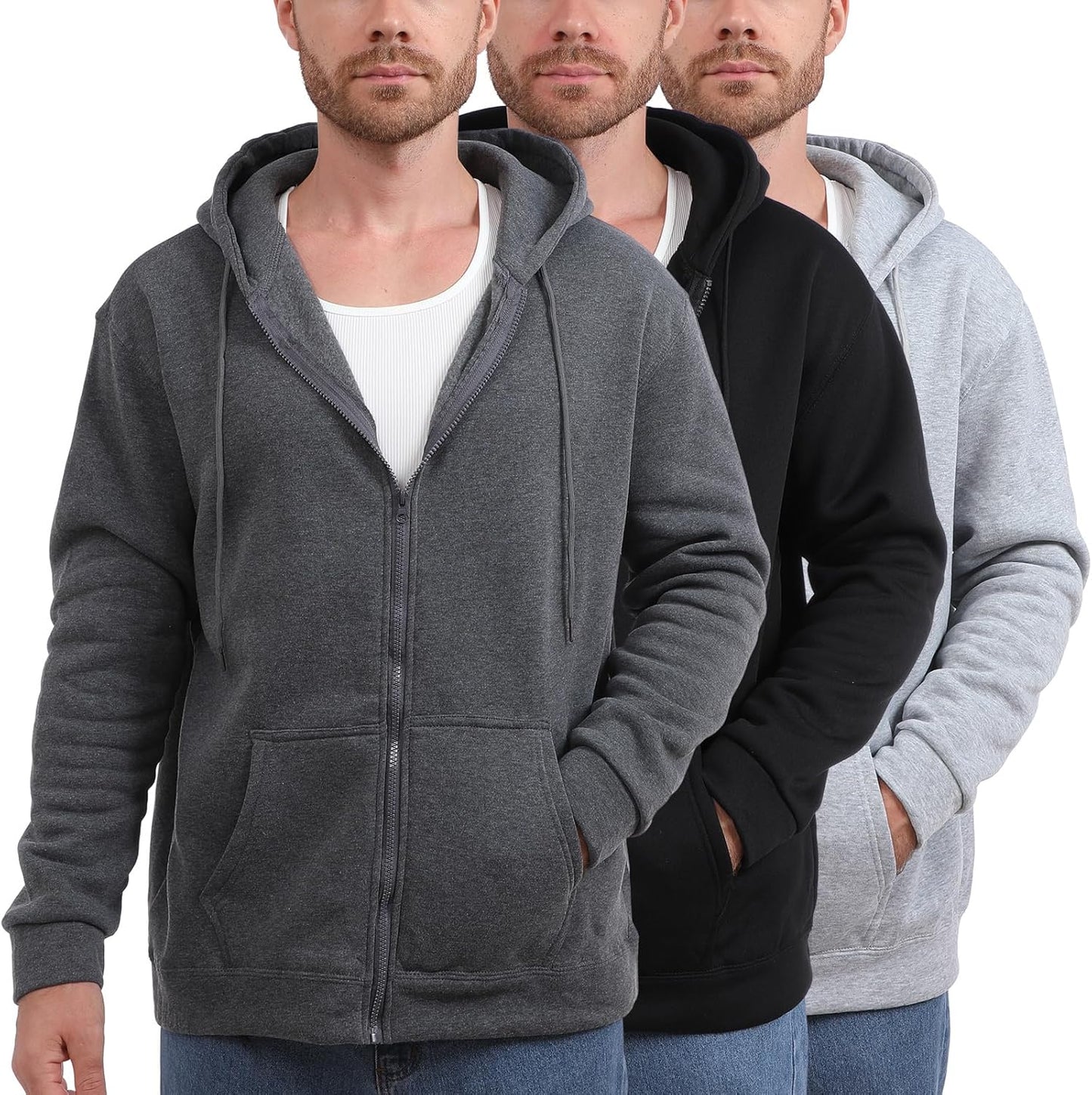 Men's Lightweight Fleece Pullover Hoodie for All Seasons