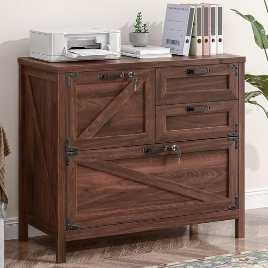 Vabches Wood Lateral File Cabinet for Home Office Storage
