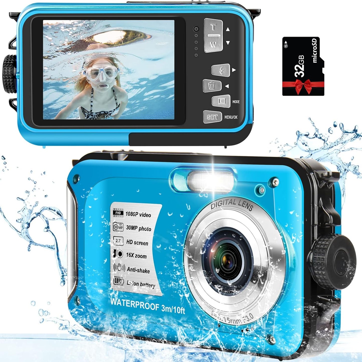 Yifecial Kids Waterproof Camera 30MP FHD 1080P