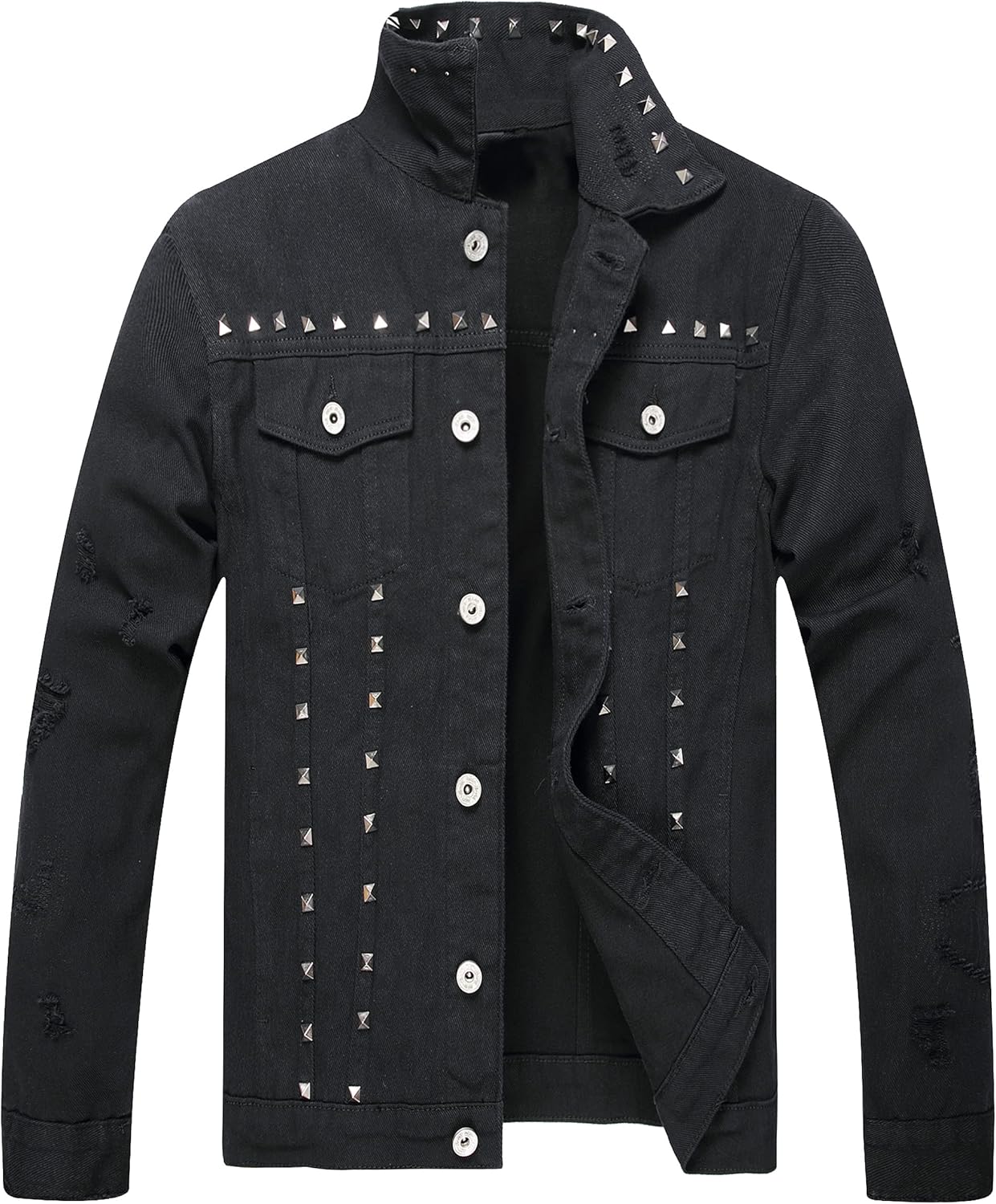LZLER Men's Distressed Denim Jackets for Trendy Fashion Style