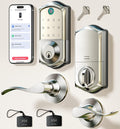 Fingerprint Smart Lock with 2 Lever Handles - Keyless Front Door