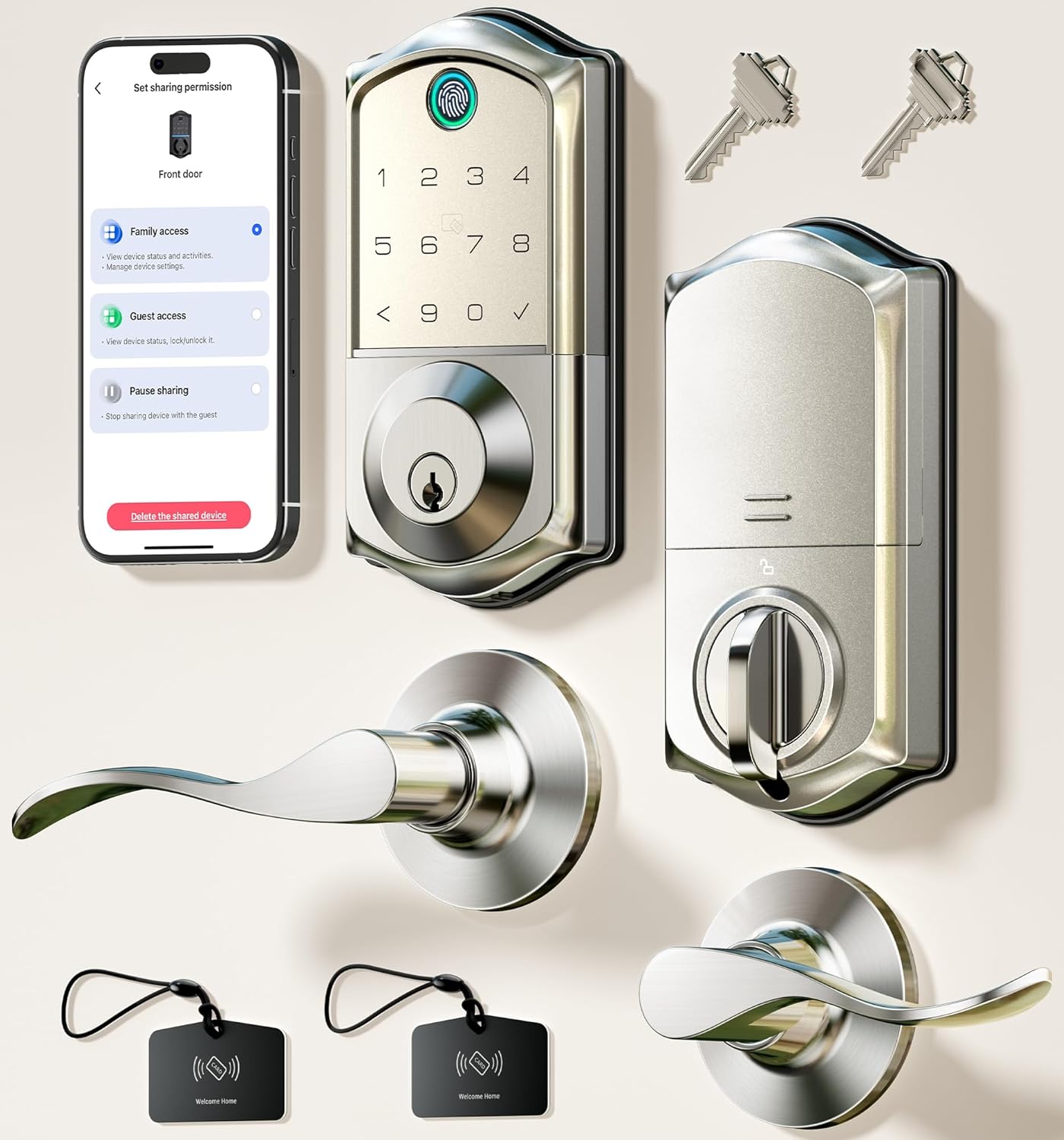 Veise VE017-L Fingerprint Smart Lock with Keyless Entry Features