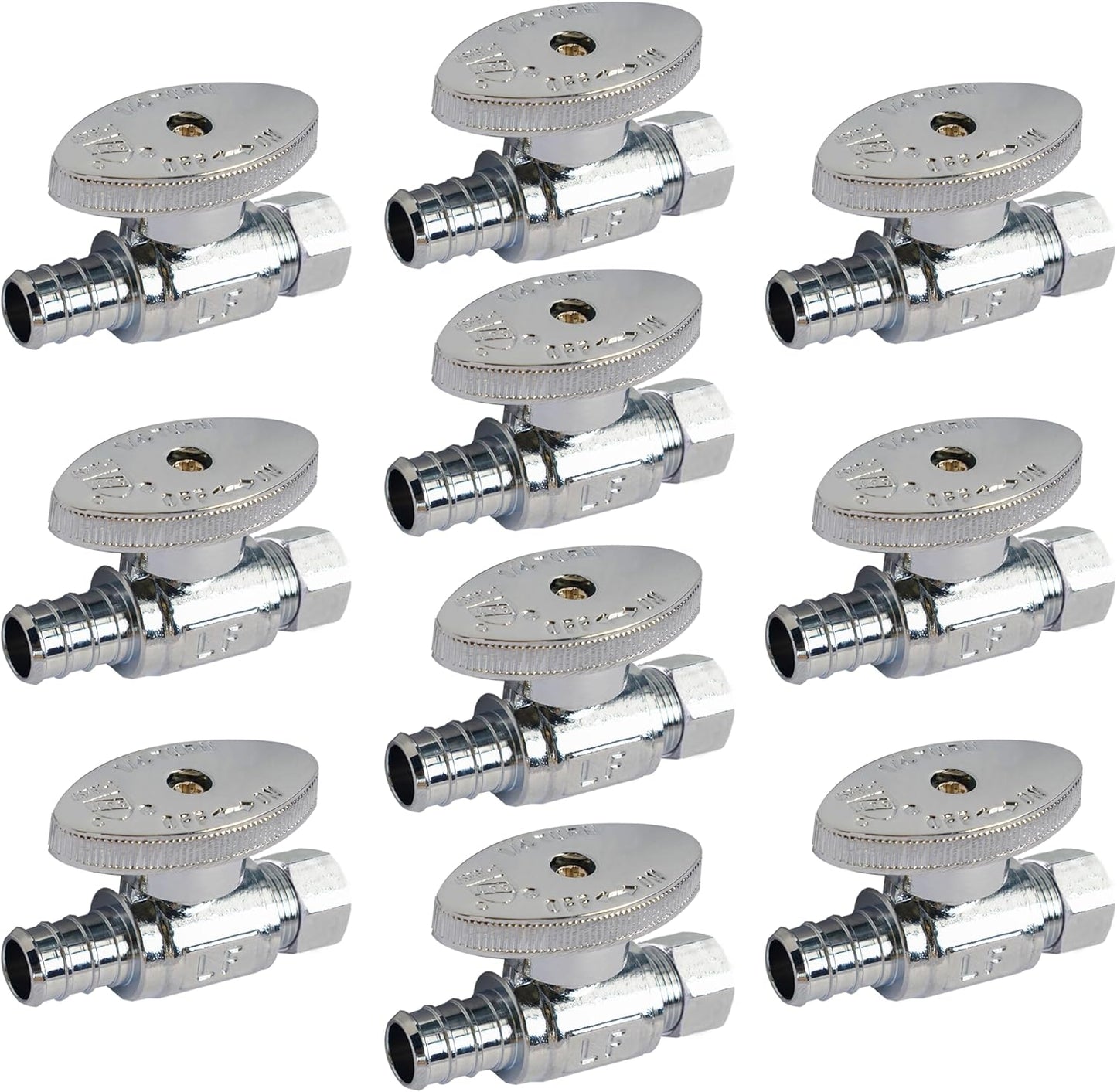 Hourleey 10 Pack Straight Stop Valve for Faucets and Toilets