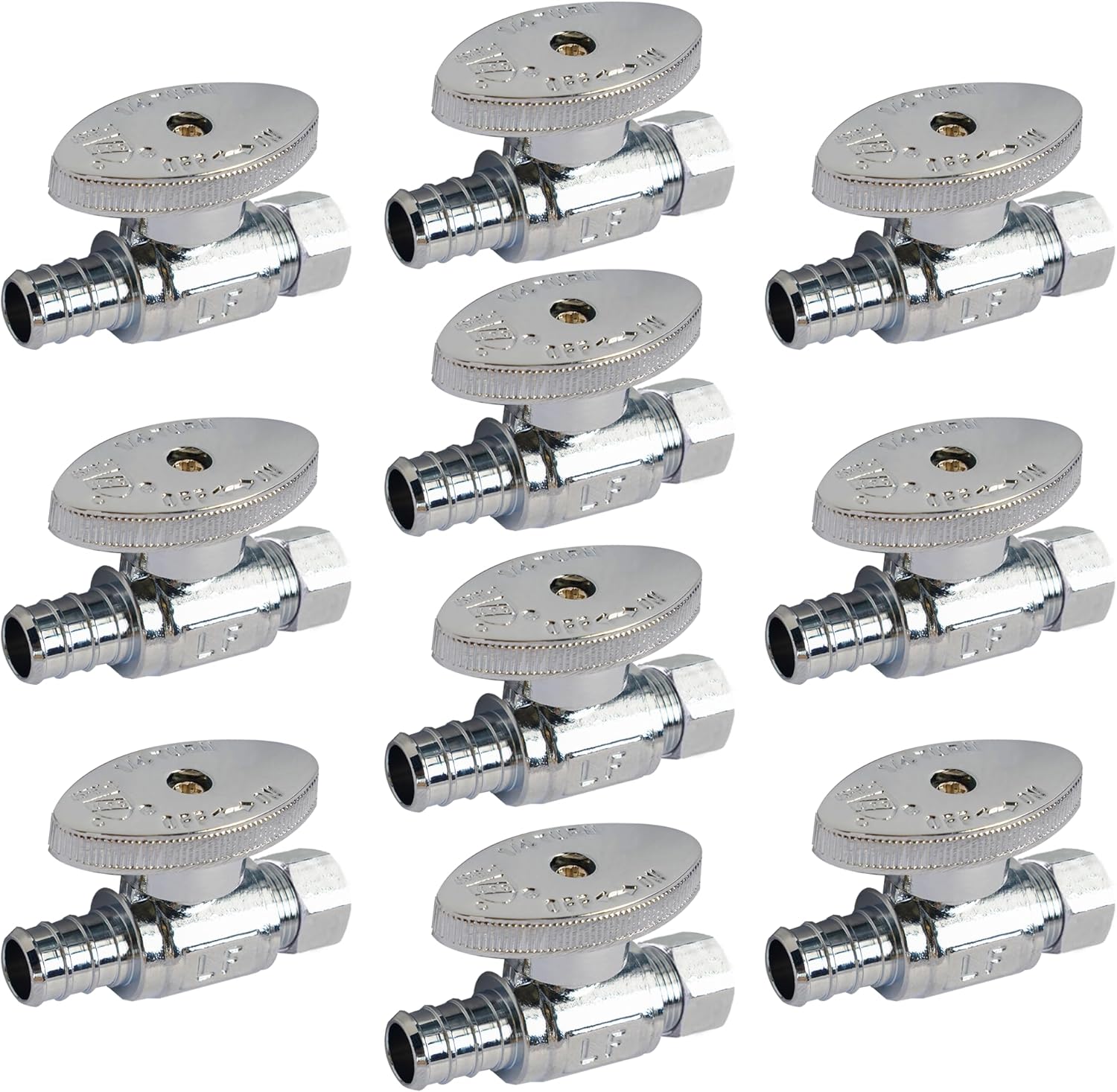 Hourleey 10 Pack Straight Stop Valve for Faucets and Toilets
