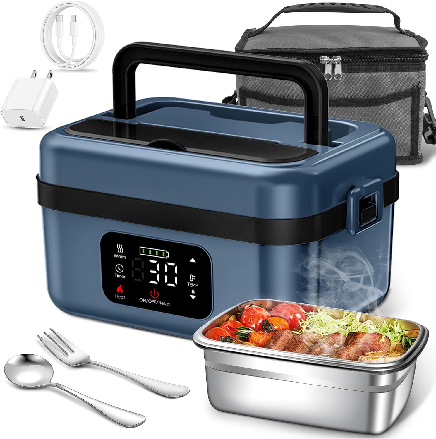 Portable Electric Lunch Box - Battery-Powered Heat