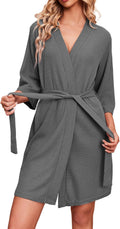 Ekouaer Waffle Knit Bathrobe for Women - Soft Lightweight Comfort