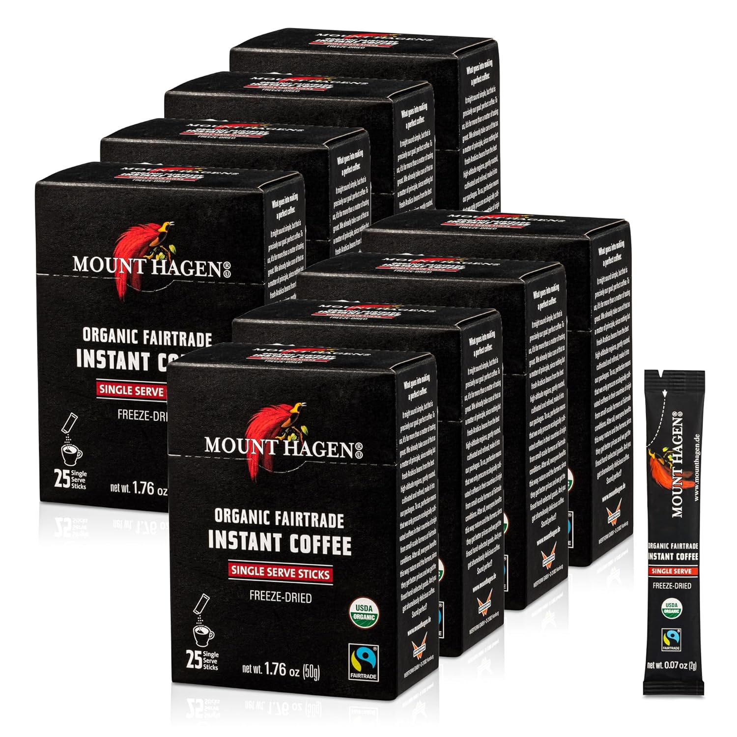 Mount Hagen Instant Coffee Packets - Organic Medium Roast Delight
