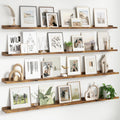 Floating Picture Ledge Shelves for Wall Set of 4 - Long 72 in Display