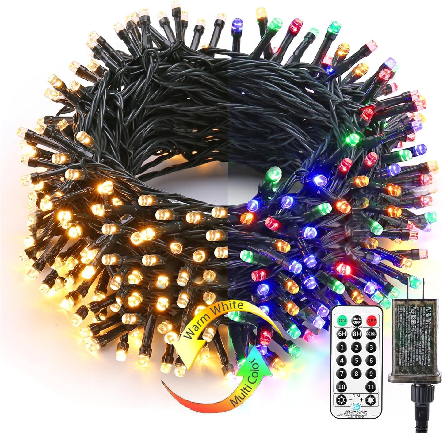 Brizled Christmas Lights Outdoor - 500 LED Color Changing String