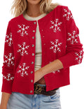 Leopard Cardigan Open Front Button Up Cropped Sweater - Stylish