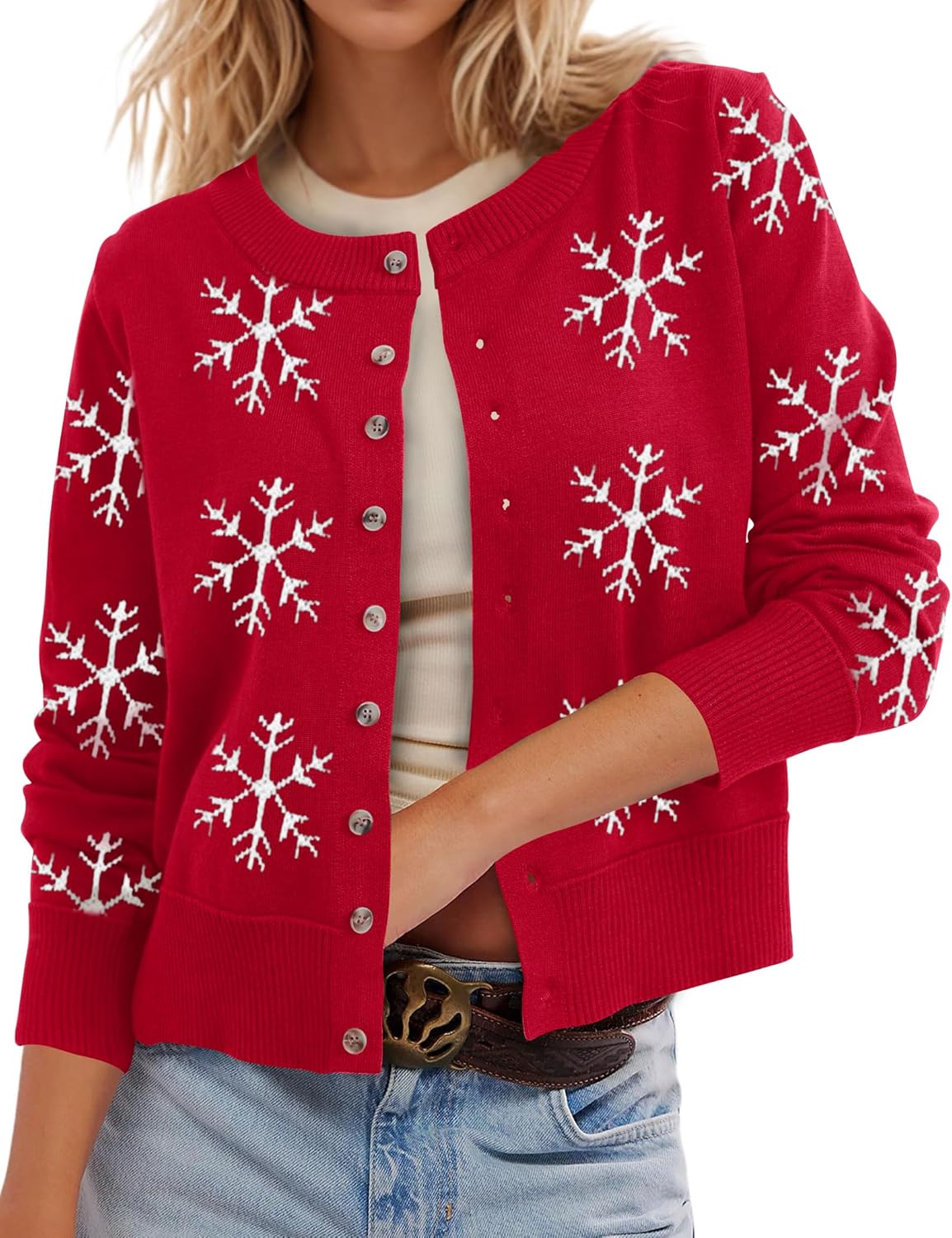 Leopard Cardigan Open Front Button Up Sweaters for Women