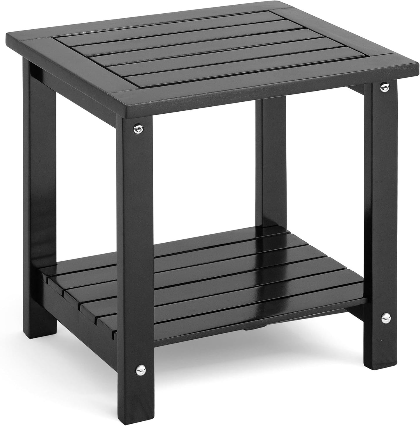 2-Tier Adirondack Outdoor Side Table for Patio and Garden