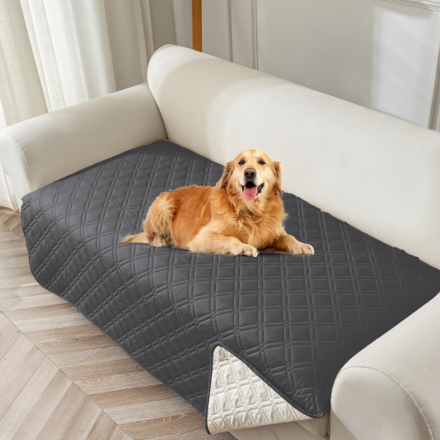 Genina Waterproof Couch Cover for Pets, Washable 78inch Sofa