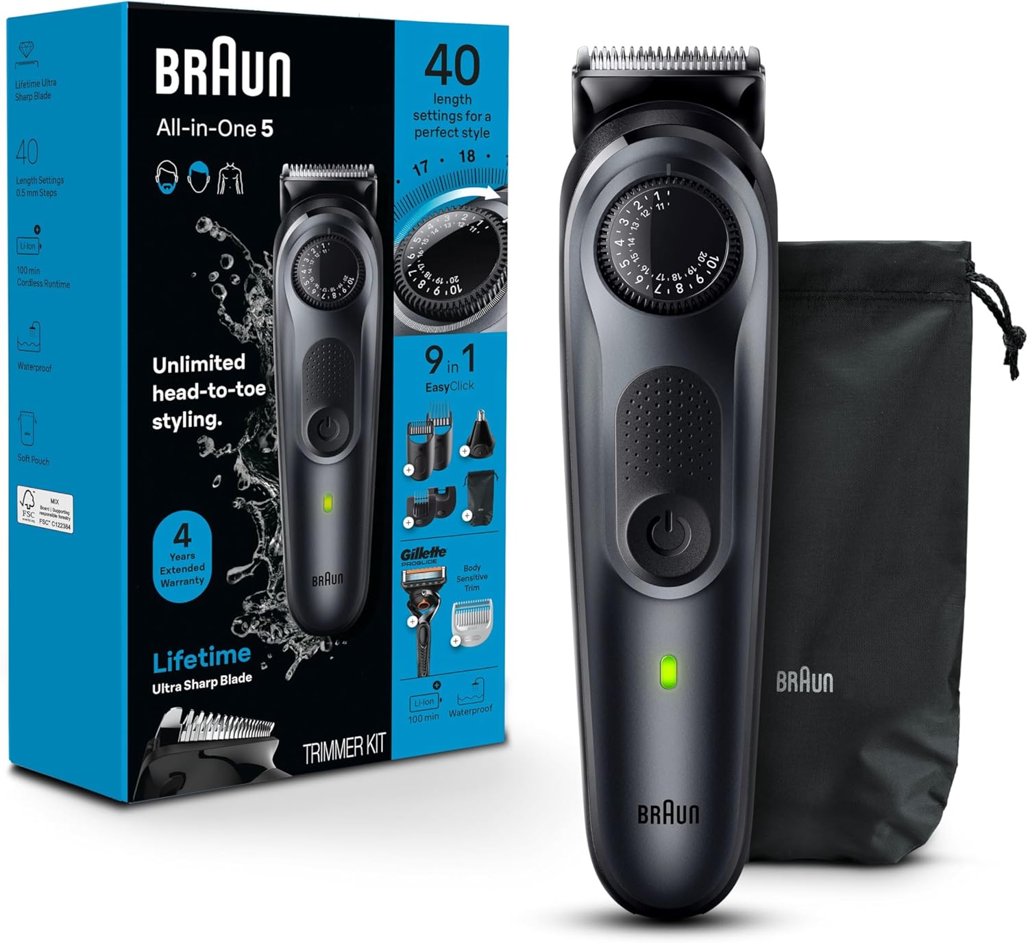 Braun All-in-One Style Kit 5470: 9-in-1 Trimmer for Men