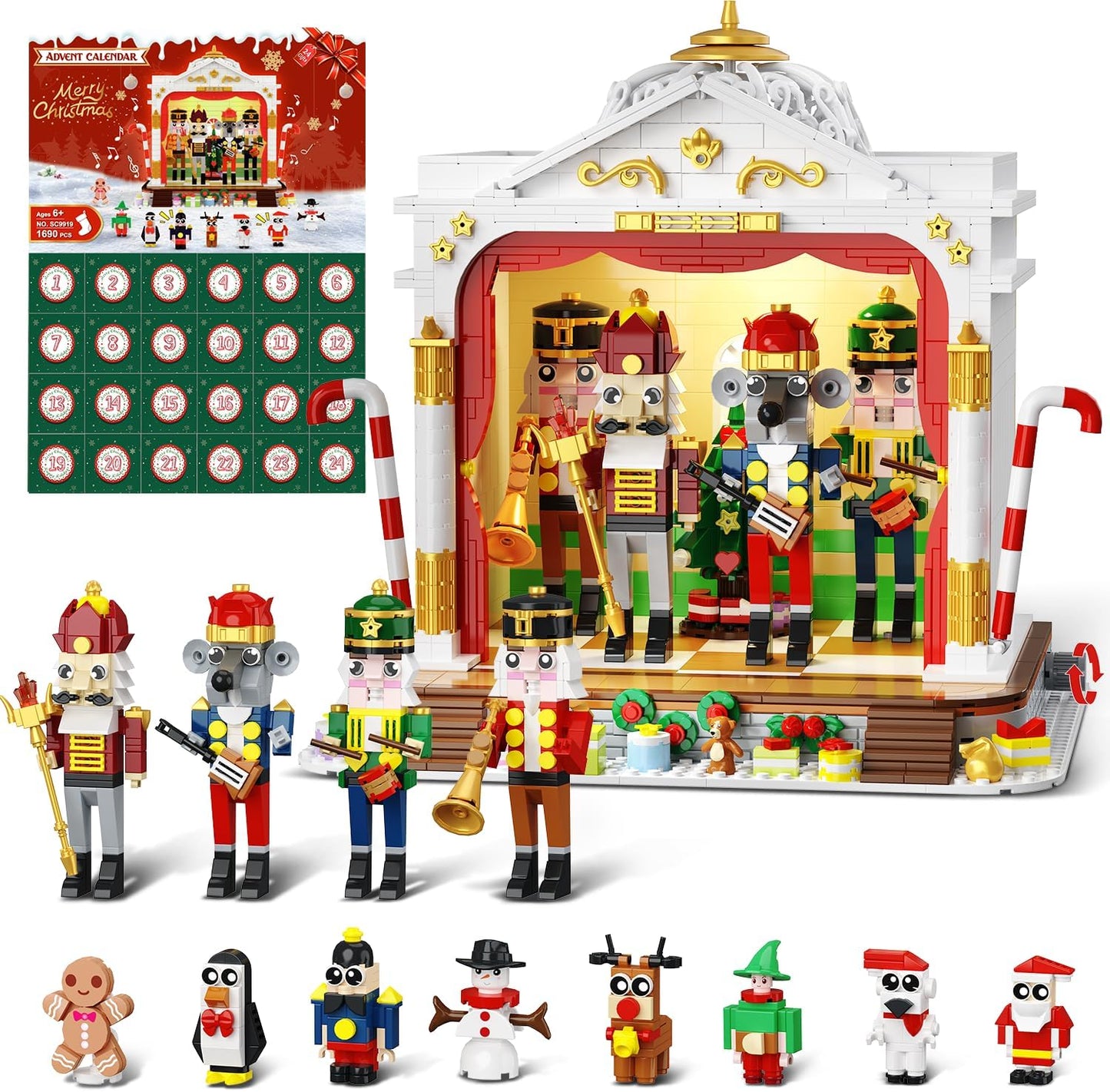 HOGOKIDS Advent Calendar 2025 Nutcracker Theater Set for Kids