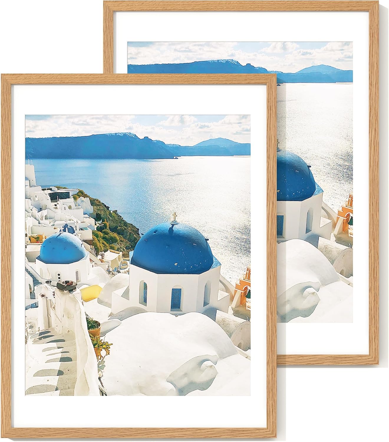 18x24 Poster Frame with Mat for 16x20, Solid Oak Wood