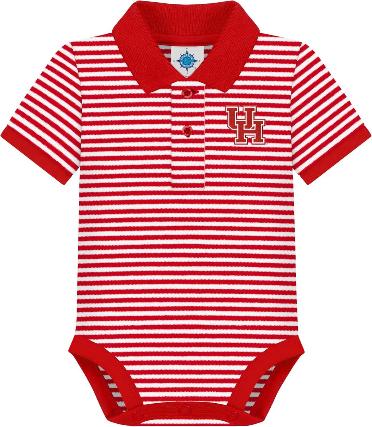 Creative Knitwear College Baby Striped Polo Bodysuit for Infants