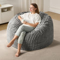 4ft Bean Bag Chair Large Beanbag for Adults - Plush Grey Comfort
