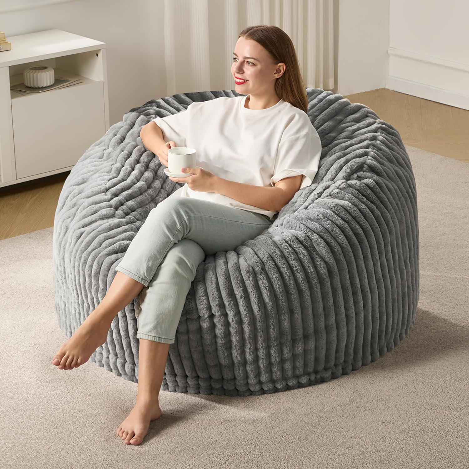 Hobestluk 4ft Bean Bag Chair for Adults - Cozy and Versatile