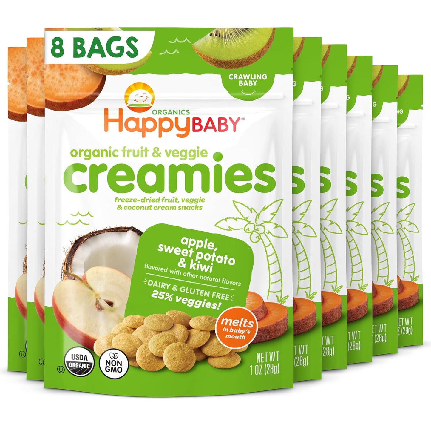 Happy Baby Organic Creamies Freeze Dried Fruit & Veggie Snacks