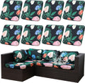 Stretch Patio Cushion Covers 8Pcs Waterproof Replacement - Floral