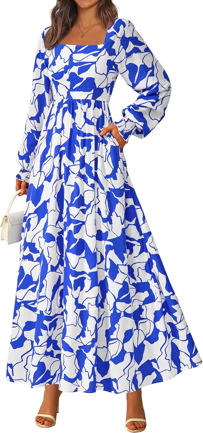 Floral Maxi Dresses for Women 2025 - Elegant Long Sleeve Style