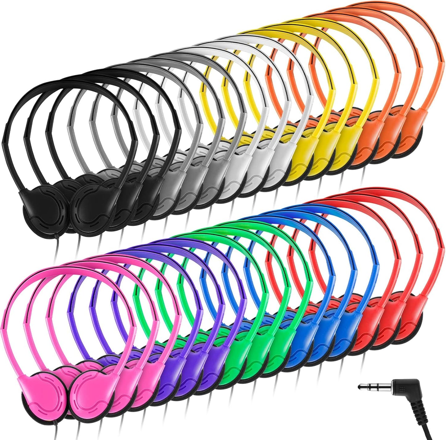 30 Pack Classroom Headphones - Adjustable for Youth & Adults