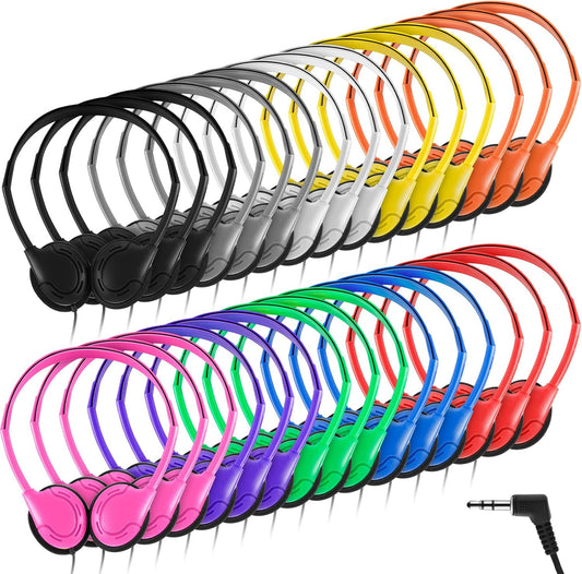 30 Pack Classroom Headphones - Adjustable for Youth & Adults