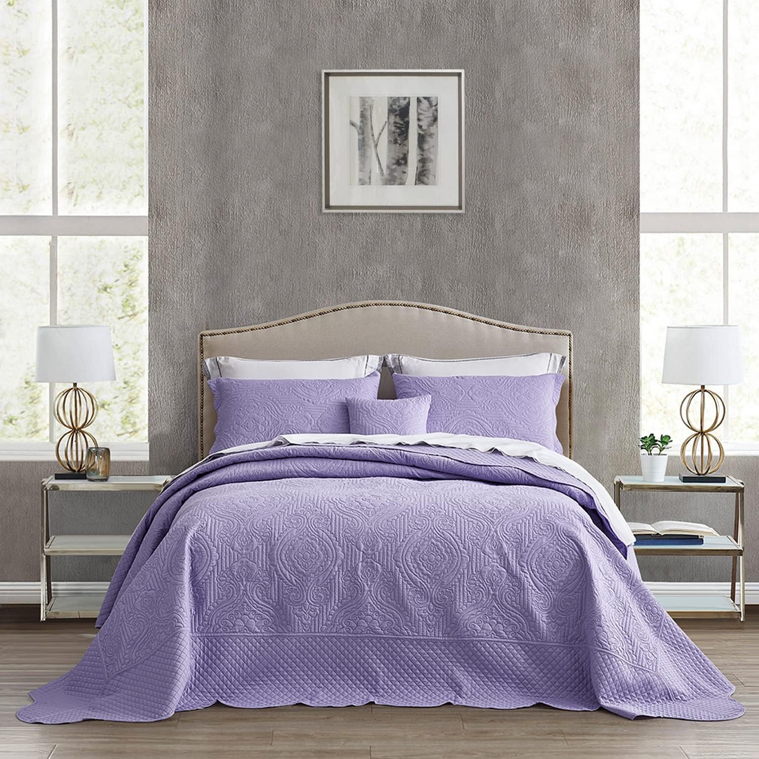 Oversized King Bedspread Set - Lightweight Reversible Comforter