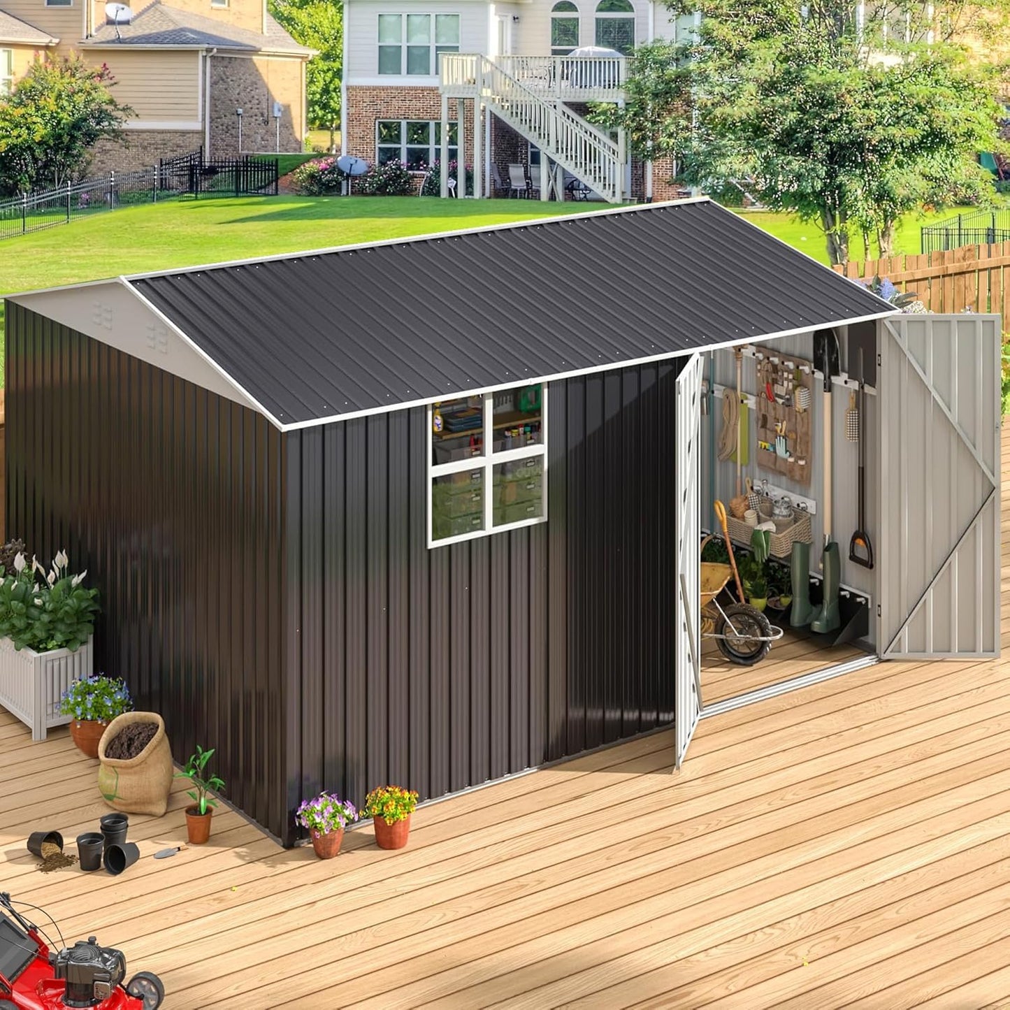 10X12 FT Outdoor Storage Shed for Garden and Lawn Use