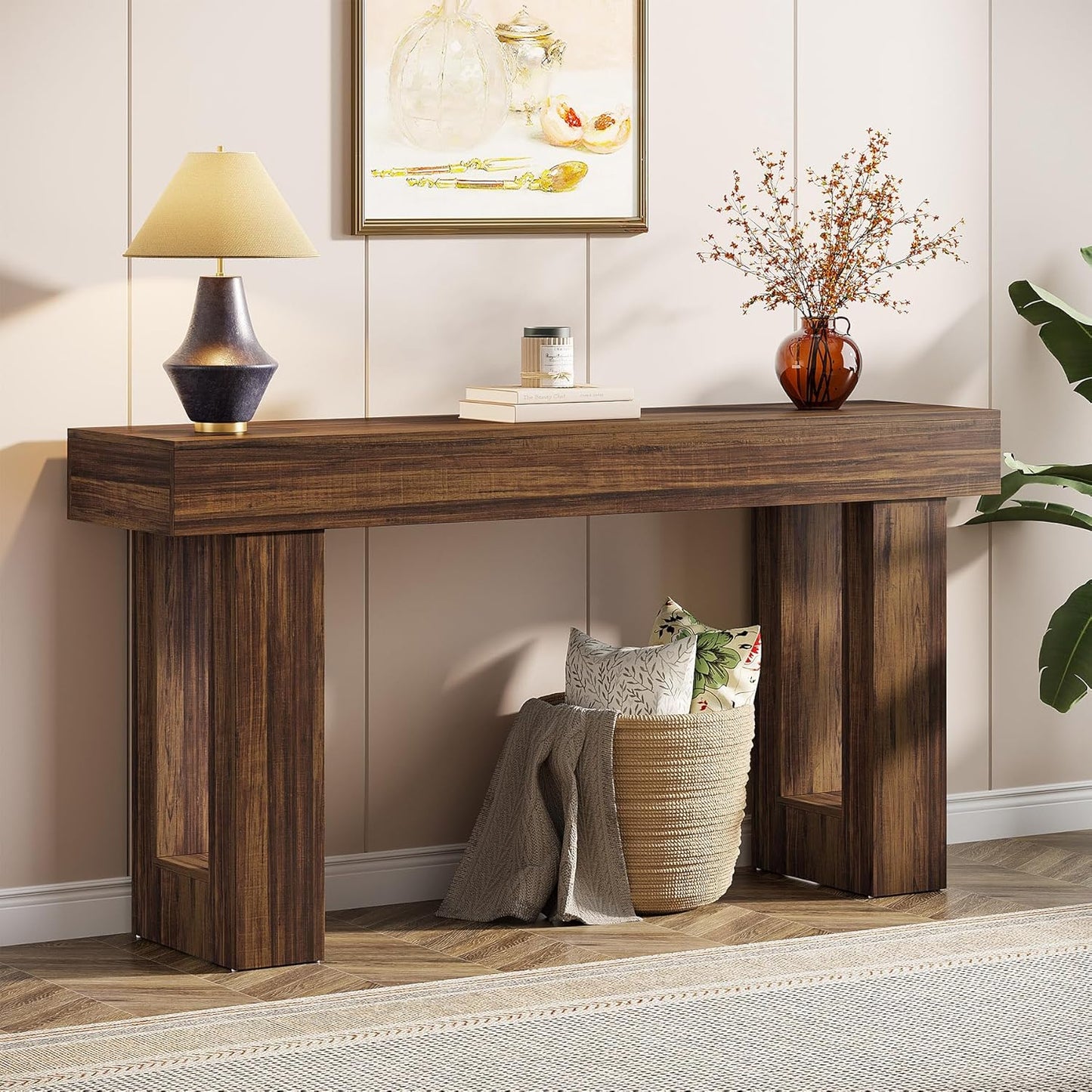 Tribesigns 63-Inch Long Console Table for Farmhouse Decor