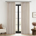 Pinch Pleated Thick Linen Curtains 96 in 2 Panels - Tailored Privacy