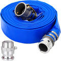 2 in 50 ft PVC Lay Flat Discharge Hose - Heavy Duty Pool Backwash Hose