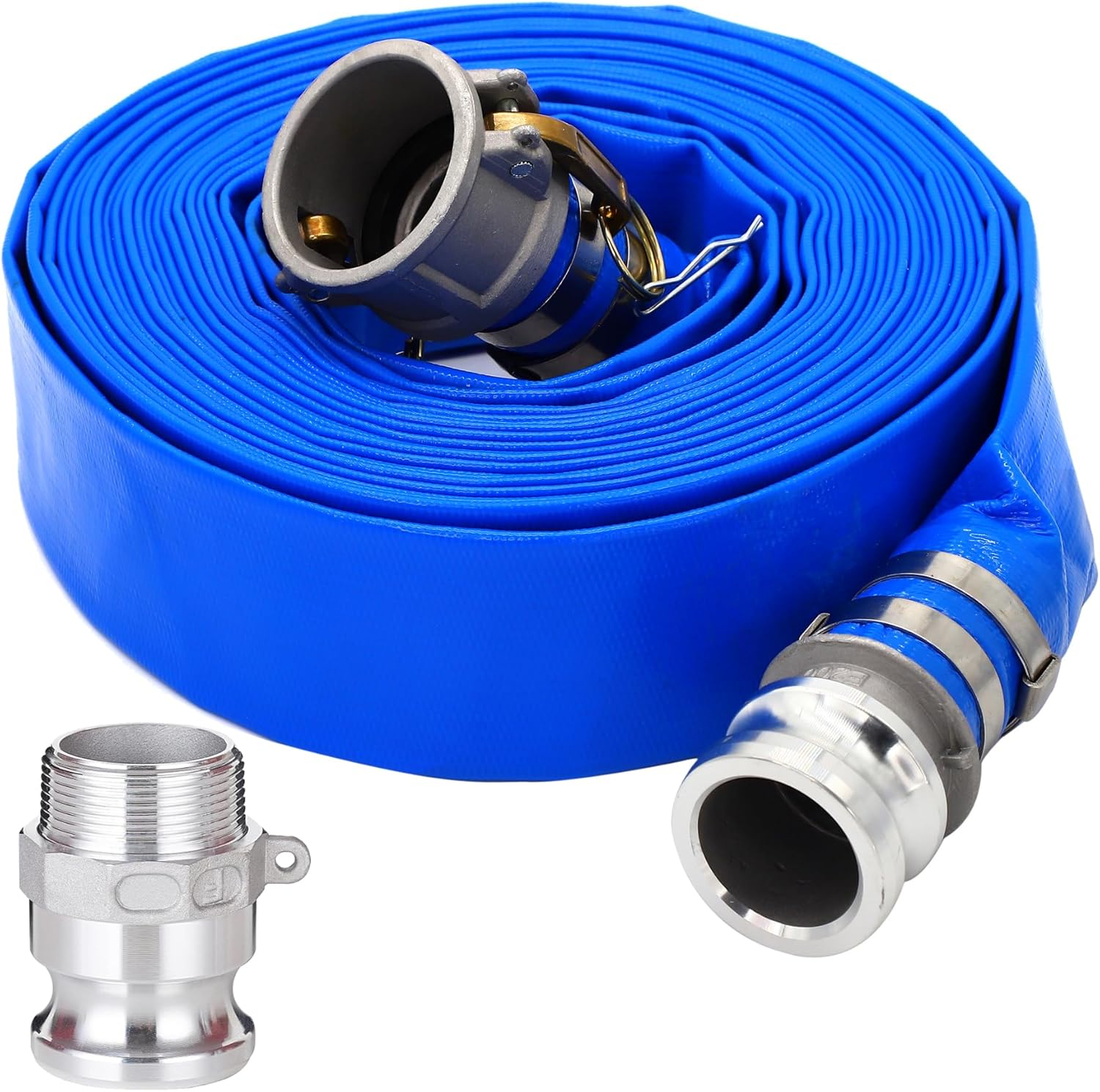 DAVCO 50 ft Heavy Duty PVC Lay Flat Discharge Hose for Pools
