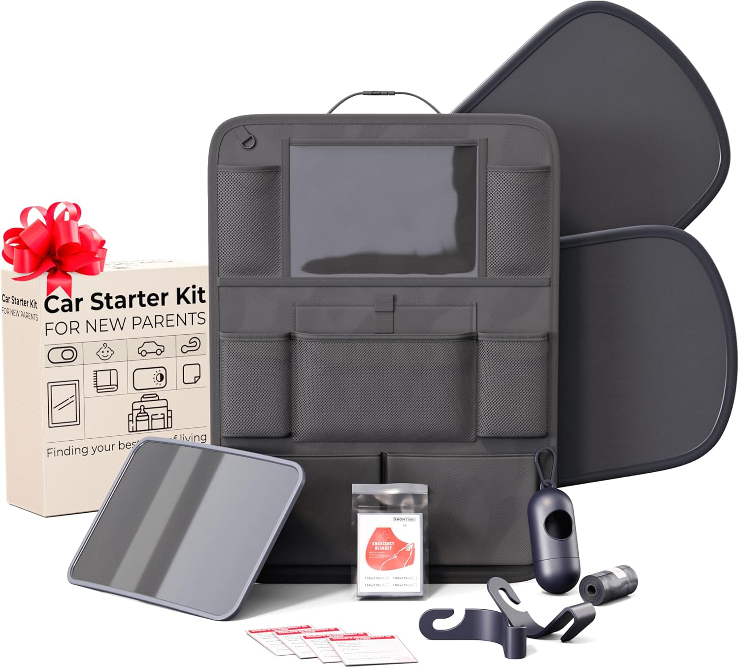 Baby Car Essentials Starter Kit for New Parents with Organizer
