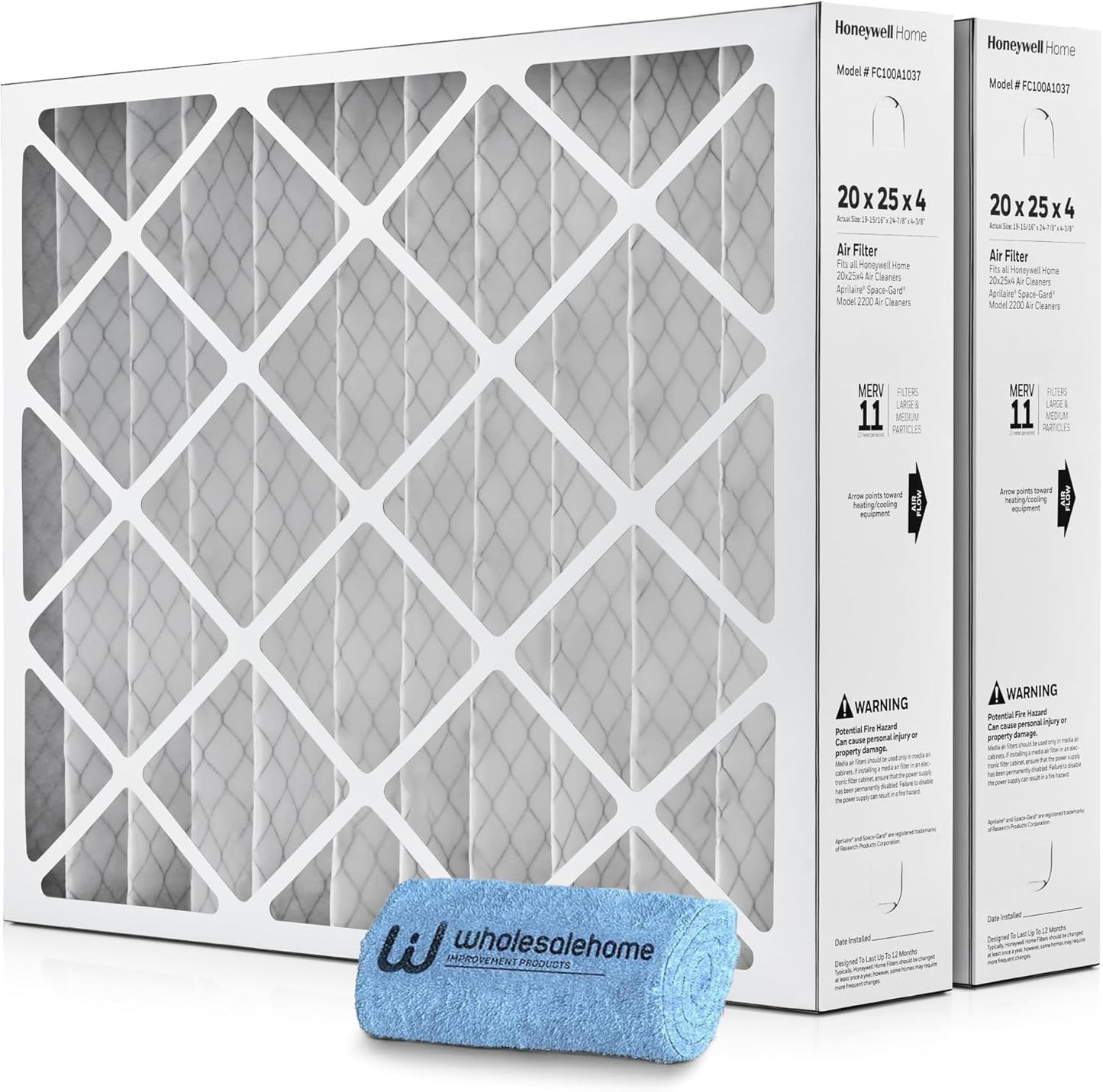Honeywell 20x25x4 Air Filter Replacement MERV 11 for HVAC Systems