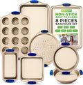 NutriChef 8-Piece Nonstick Bakeware Set - Complete Home Baking Kit