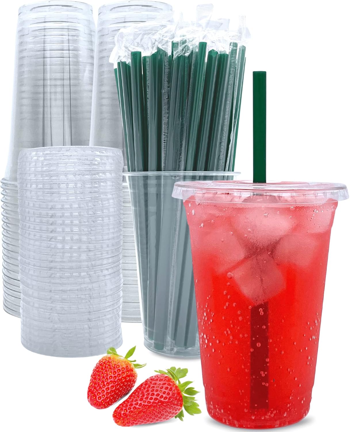Aatriet 20 oz Clear Plastic Cups - Convenient Coffee On-the-Go!