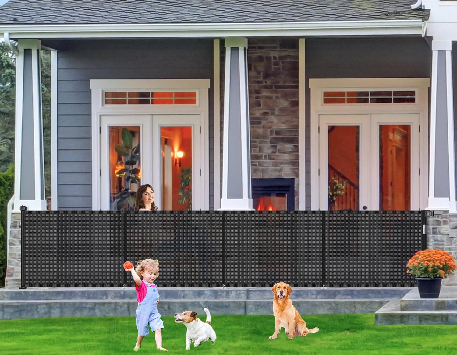 Upgrade 180 Inch Retractable Baby Gates for Kids and Pets