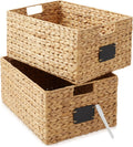 Casafield Water Hyacinth Pantry Baskets Set of 2 - Natural Storage