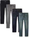 Children's Place Boys' Straight Leg Jeans - Stretch 4-Pack