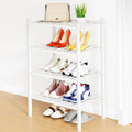 Smiry Shoe Rack 4 Tier Bamboo Shoe Organizer - Stackable Storage