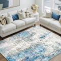 Washable Area Rug 5x7 - Neutral Modern Abstract Rug for Home