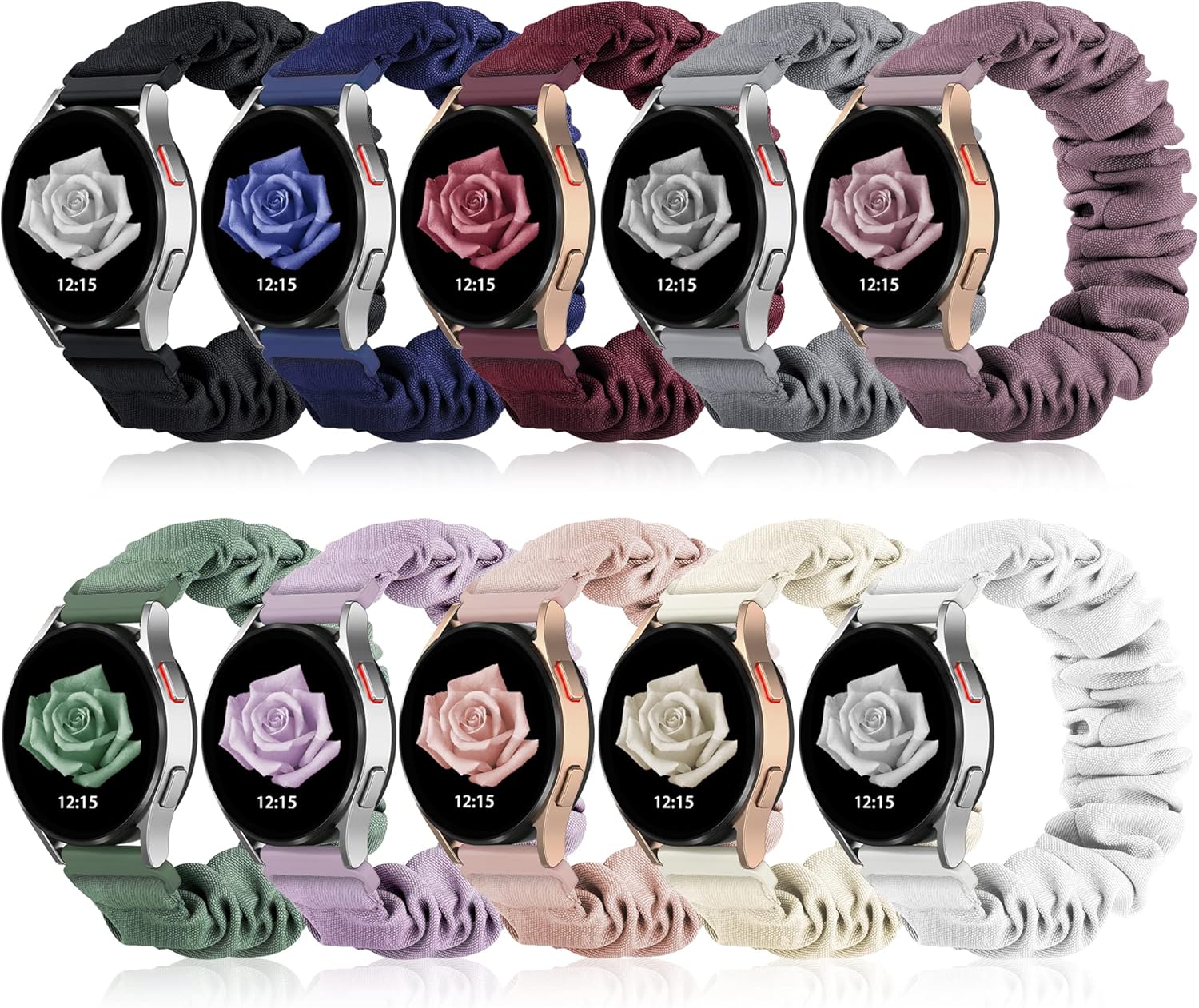 10-Pack Cute Elastic Scrunchie Bands by Tovimall