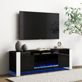 Real Relax 70 in U-Shaped Leg TV Stand with 36 in Electric Fireplace