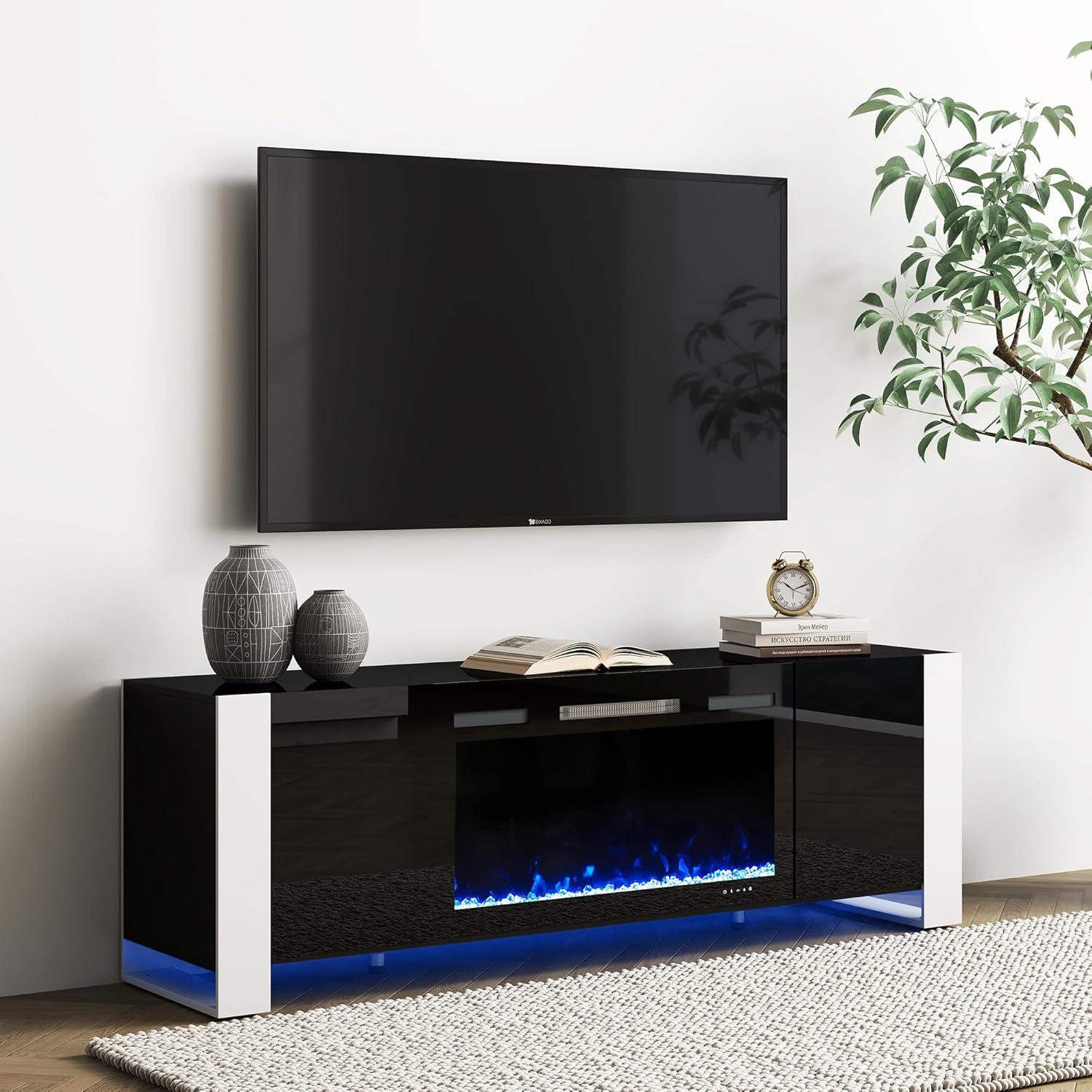 Real Relax 70 TV Stand with Electric Fireplace ~ Stylishly Organize Living Room ~